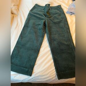 Madewell Emmett Green Corduroy Wide-Leg Pants
